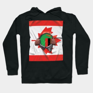 Zambia Flag Canadian Flag Ripped - Gift for Zambian From Zambia Hoodie